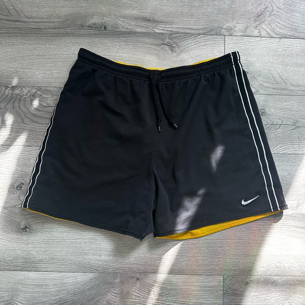 Nike Black and Yellow Athletic Shorts